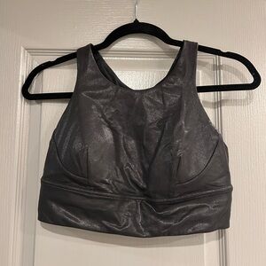 Women's Metallic Gray Crop Top